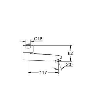 Grohe Gussauslauf 115mm, chrom