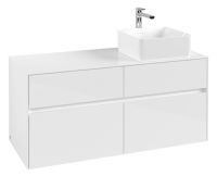 Villeroy&Boch Collaro Waschtischunterschrank passend zu Aufsatzwaschtisch 120cm, glossy white C04300DH