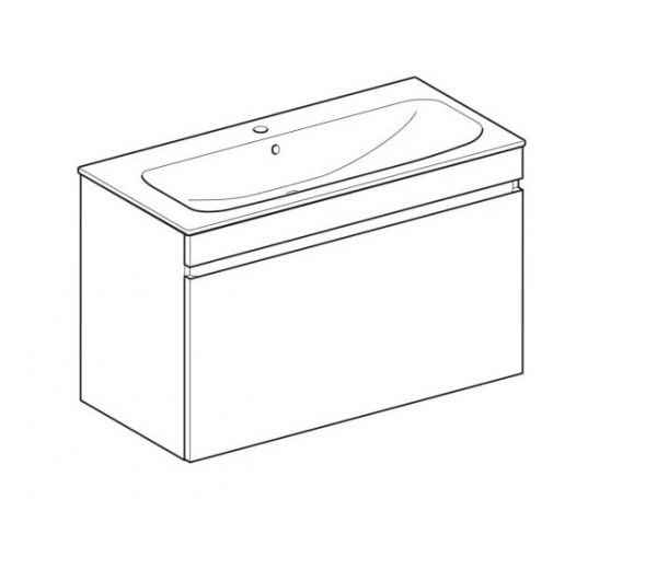 Geberit Renova Plan Set Möbelwaschtisch 100cm mit Waschtischunterschrank, 1 Schublade