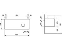 Vorschau: Laufen IL BAGNO ALESSI One Schubladenelement 1200, Ausschnitt rechts, zu WT H818975/6/7/8