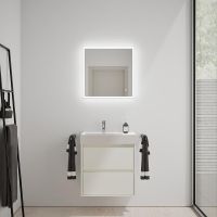 Vorschau: Burgbad Devio Mineralguss-Waschtisch 60cm mit Unterschrank, 2 Auszüge, weiß matt 