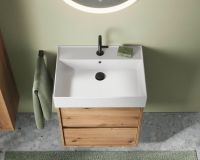 Burgbad Devio Keramik-Waschtisch 60cm mit Unterschrank, 2 Auszüge, wandhängend SHKF061