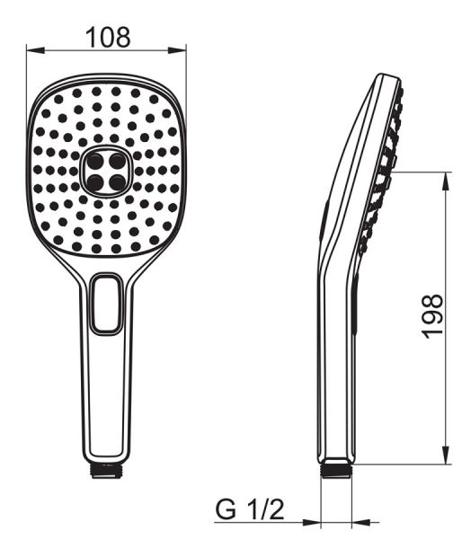 Hansa Hansaactivejet Style Handbrause soft edge, 3-strahlig, weiß/chrom