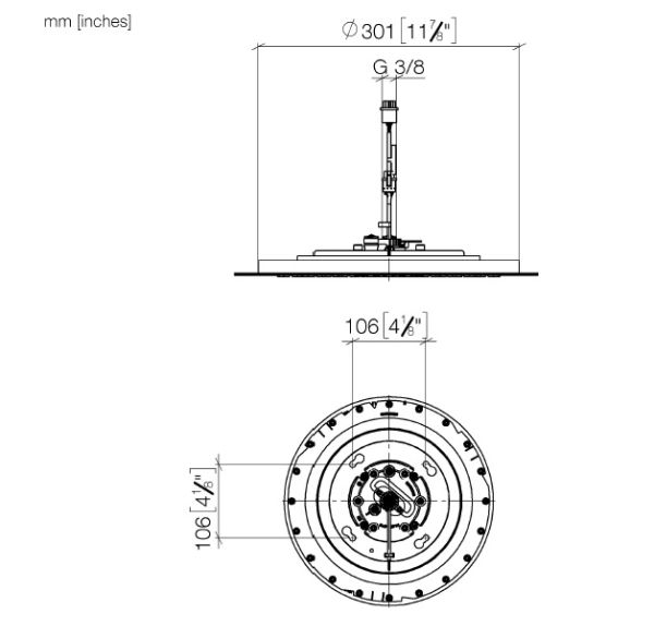 Dornbracht Regenbrause Ø30cm für Deckeneinbau mit Licht