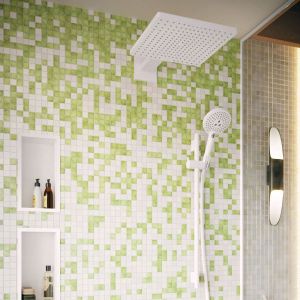 hansgrohe Raindance E Duschkopf 300 1jet mit Brausearm, EcoSmart, weiß matt