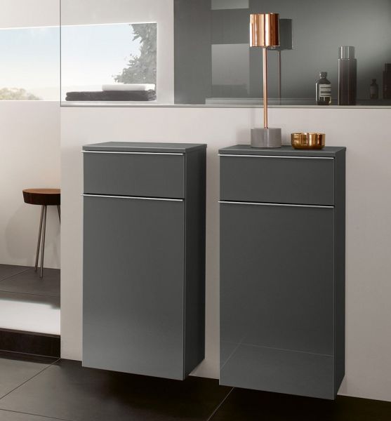 Villeroy&Boch Venticello Seitenschrank mit 1 Tür, Türanschlag links, glossy grey