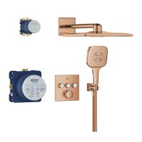 Grohe Grohtherm SmartControl Duschsystem Unterputz mit Rainshower SmartActive 310 Cube warm sunset