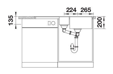 Blanco SILGRANIT® Adira 6 S-F Küchenspüle mit Ablauffernbedienung, Becken reversible einbaubar