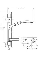 Vorschau: Hansgrohe Raindance Select S Brausesystem Aufputz 150 mit Ecostat Select Thermostat, 90cm