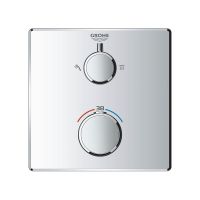 Vorschau: Grohe Grohtherm Thermostat-Brausebatterie mit integrierter 2-Wege-Umstellung, eckig, chrom