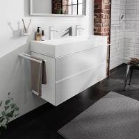 hansgrohe Xevolos E Waschtischunterschrank 118x47,5cm für Waschtisch, 2 Schubkästen, weiß matt weiß metallic 54184320 hansgrohe Xevolos E Waschtischunterschrank 118x47,5cm für Waschtisch, 2 Schubkästen, weiß matt weiß metallic 54184320