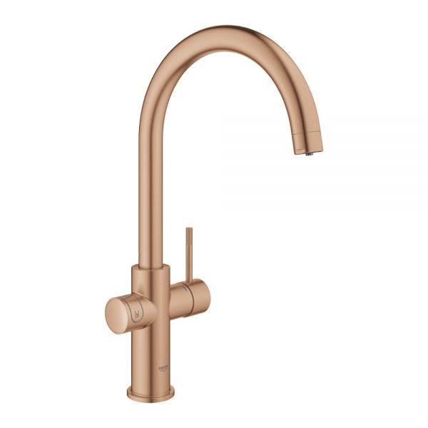 Grohe Blue Home Einhand-Spültischbatterie mit Filterfunktion, mit Bluetooth und WIFI, C-Auslauf 31455DL1 warm sunset gebürstet