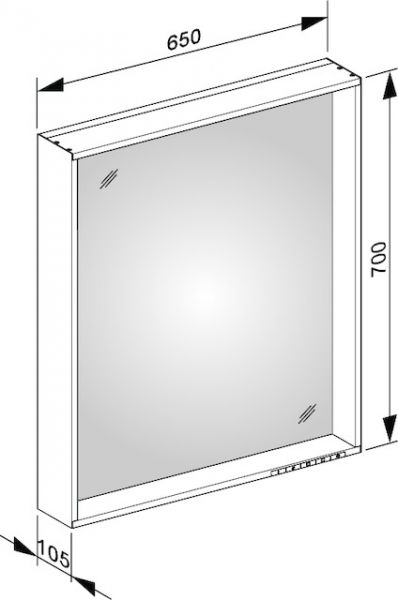 Keuco X-Line Lichtspiegel DALI-steuerbar, 65x70cm