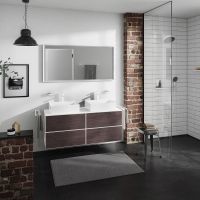Vorschau: hansgrohe Xevolos E Unterschrank 137cm für 2 Aufsatzwaschtischen und Konsole, 4 Schubkästen