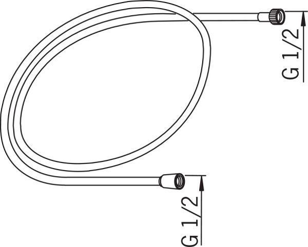 Hansa Brauseschlauch 2m, chrom