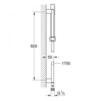 Vorschau: Grohe Euphoria Cube Stick Brausestangenset 1 Strahlart 92cm, chrom 27700000