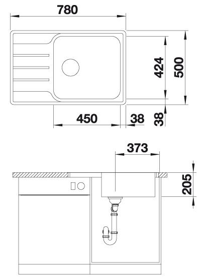 Blanco LEMIS XL 6 S-IF Compact Edelstahlspüle mit Ablauffernbedienung, edelstahl bürstfinish 525111 2