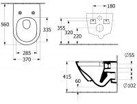 Vorschau: Villeroy&Boch Subway 3.0 Wand-WC spülrandlos mit TwistFlush, inkl. WC-Sitz, Combi-Pack, weiß