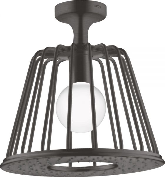 Axor LampShower 1jet mit Deckenanschluss designed by Nendo brushed black chrome 26032340