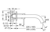 Vorschau: Hansa Hansapublic Fertigmontageset Waschtisch-Einhand-Wandbatterie, Ø26mm, Ausladung 300mm, chrom