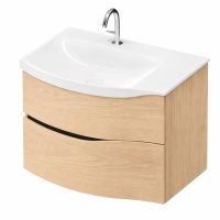 Burgbad Sinea 3.0 Waschtisch mit Unterschrank 77cm eiche dekor baumwolle links SHFA077LF6811C0001G0292