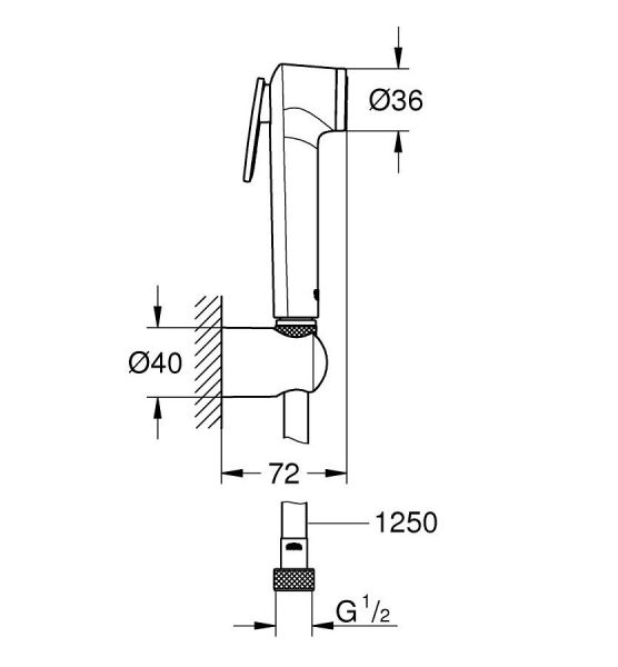 Grohe Vitalio Trigger Spray 30 Wandhalterset mit 1 Strahlart, chrom