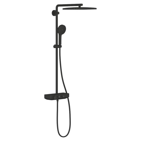 Grohe Vitalio Joy+ SmartControl System 350x230 Mono Duschsystem mit Thermostat, schwarz matt