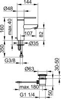 Vorschau: Keuco Plan blue Einhebel-Waschtischmischer 90 mit verlängertem Griffhebel chrom 53902010001_1