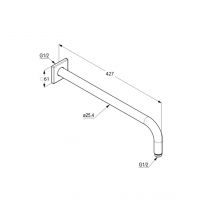 Vorschau: Kludi A-QA Brausearm 400mm, Schubrosette abgerundet, chrom