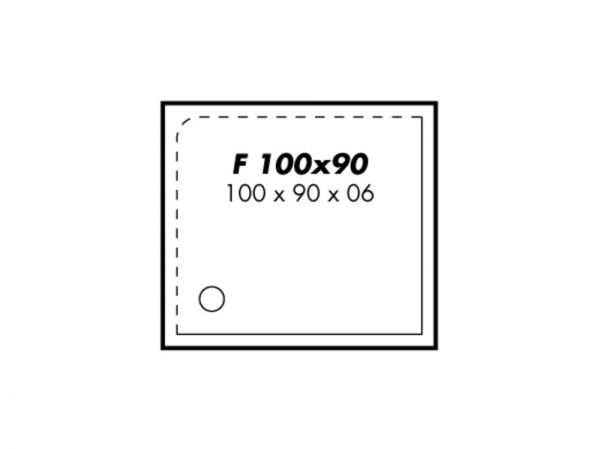 Polypex F 100x90 Rechteck-Duschwanne 100x90x6cm