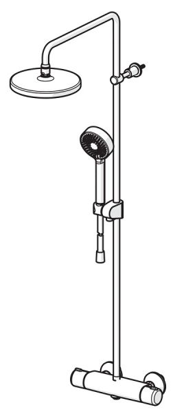 Hansa Hansamicra Duschsystem Brause-Thermostat-Batterie mit Handbrause, chrom