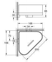 Vorschau: Grohe Selection Eck-Duschablage mit Halterung chrom 41038000 1