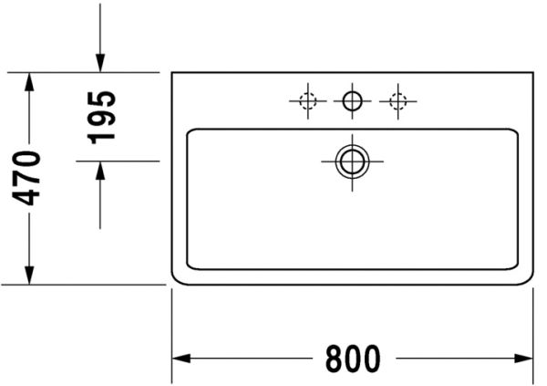 Duravit Vero Waschtisch rechteckig 80x47cm, 1 Hahnloch, mit Überlauf, geschliffen, weiß 0454800027