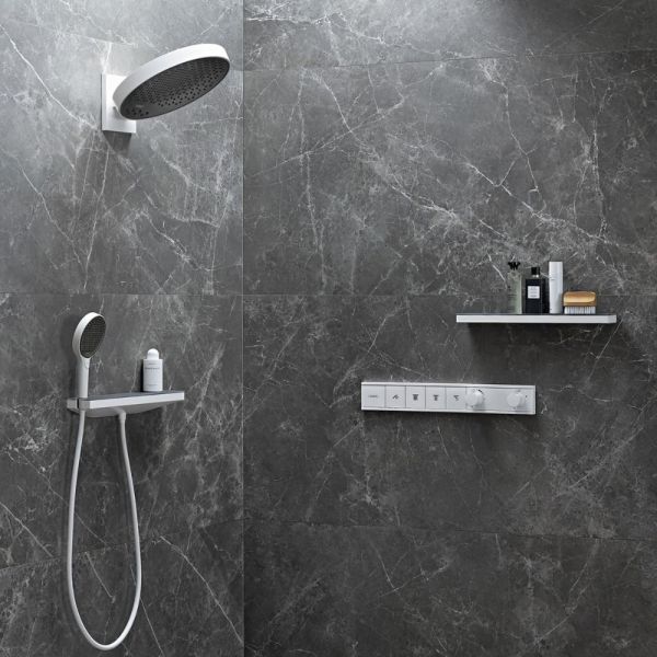 hansgrohe RainSelect/Rainfinity Duschsystem Unterputz Komplettset, weiß matt