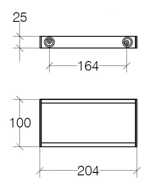 lineabeta SKUARA Halter 204x100mm, chrom