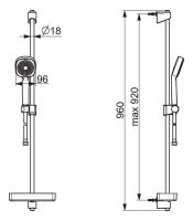 Vorschau: Hansa Hansabasicjet Style Wandstangen-Brauseset, 92cm, 1-strahlig, chrom