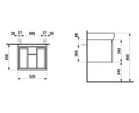 Vorschau: Laufen Pro A Waschtischunterbau 52cm mit 1 Schublade passend zu Waschtisch 81895.2