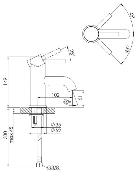 Steinberg Serie 100 Waschtisch-Einhebelmischer ohne Ablaufgarnitur, rosè gold 1001010RG