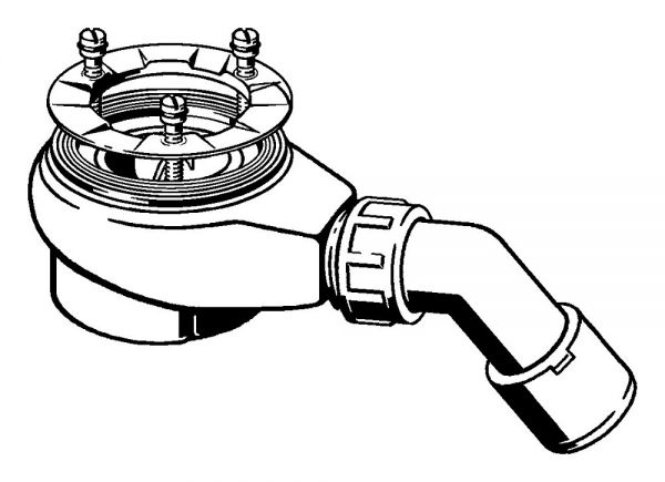 Viega Tempoplex Ablaufgarnitur 60mm f.flache Duschwannen mit 90mm Ablaufloch, ohne Abdeckhaube