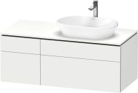 Duravit L-Cube Waschtischunterschrank wandhängend 122x55cm mit 4 Schubladen für Aufsatzbecken rechts weiß matt LC4874018180000