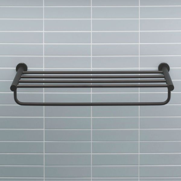 Duravit D-Code Handtuchablage mit Handtuchhalter 65cm, schwarz matt