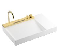 hansgrohe Avalegra AquaUnit Waschbecken 78x48cm mit Ablage, Armatur in polished gold optic 22473990
