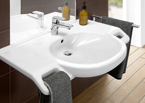 Villeroy&Boch ViCare Waschbecken mit 1 Hahnloch, barrierefrei, 80x55cm 41208001134