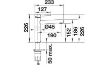 Vorschau: Blanco Alta-F II Küchenarmatur für Vorfenstermontage schwenkbar, chrom