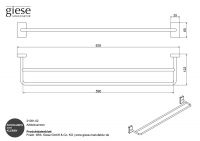 Vorschau: Giese Gifix 21 Badetuchhalter doppelt 60cm, zum Kleben und Schrauben, chrom