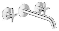 AXOR One 3-Loch Wannenarmatur Unterputz, Wandmontage, Kreuzgriffen chrom 48430000