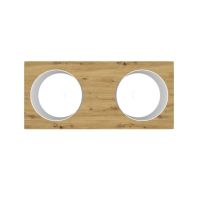 Vorschau: Burgbad Sys30 Unterschrank 120cm mit 2 Aufsatzbecken, weiß matt / eiche dekor urban