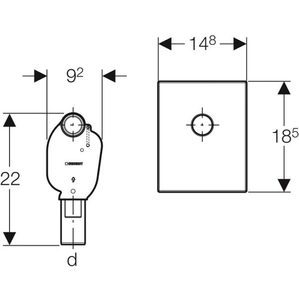 Geberit UP-Siphon für Waschtisch, mit Fertigbauset