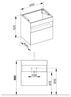 Vorschau: Keuco Stageline Waschtischunterbau f. Keramik-Waschtisch m. Frontauszug, ohne Elektrik, 650x62,5x49cm 32852180000
