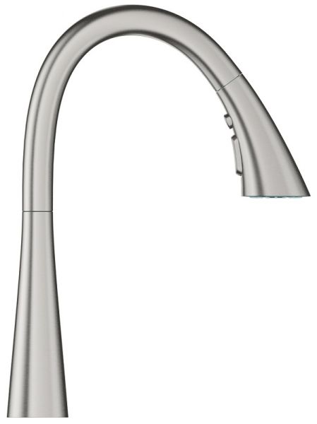Grohe Zedra Küchenarmatur mit herausziehbare Spülbrause mit 3 Strahlarten
